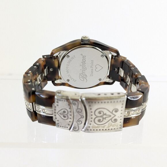 Brighton Dana Point Tortoiseshell Quartz Watch Swarovski Crystals New Battery - Picture 5 of 14